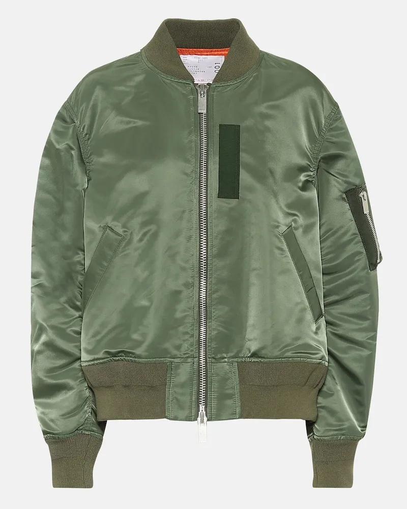 Sacai Bomber in nylon Verde