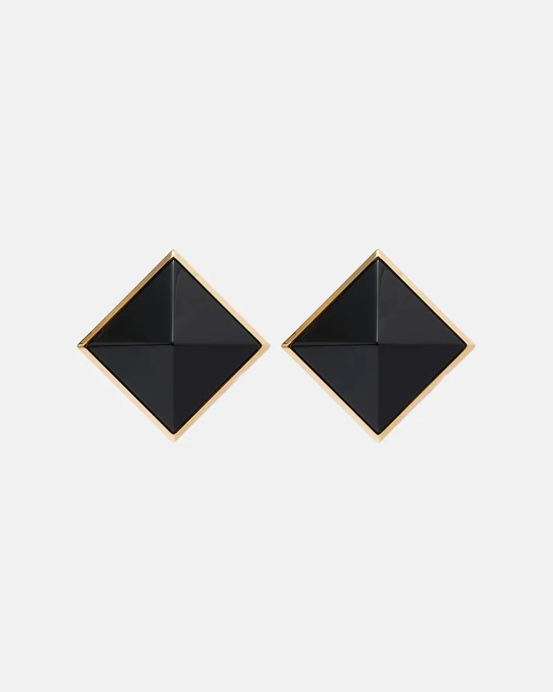Saint Laurent Orecchini a clip Pyramid Nero