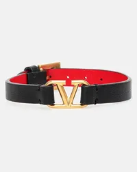 Valentino Garavani Bracciale VLogo in pelle Nero