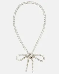 Balenciaga Collana Archive Ribbon con cristalli Argento