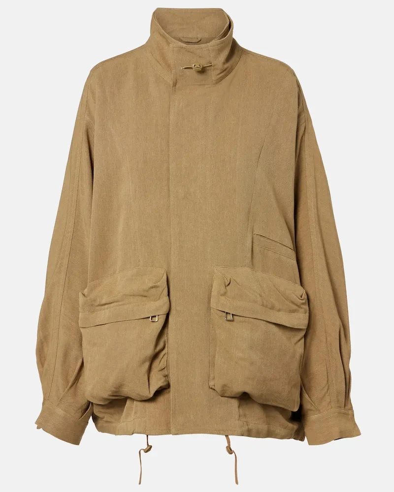 FRANKIE Shop Giacca Breya in lino oversize Beige