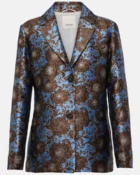 Max Mara Blazer Kate in jacquard floreale Marrone