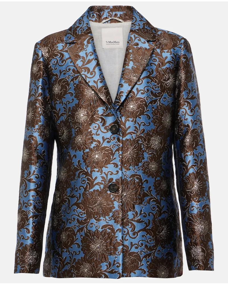 Max Mara Blazer Kate in jacquard floreale Marrone