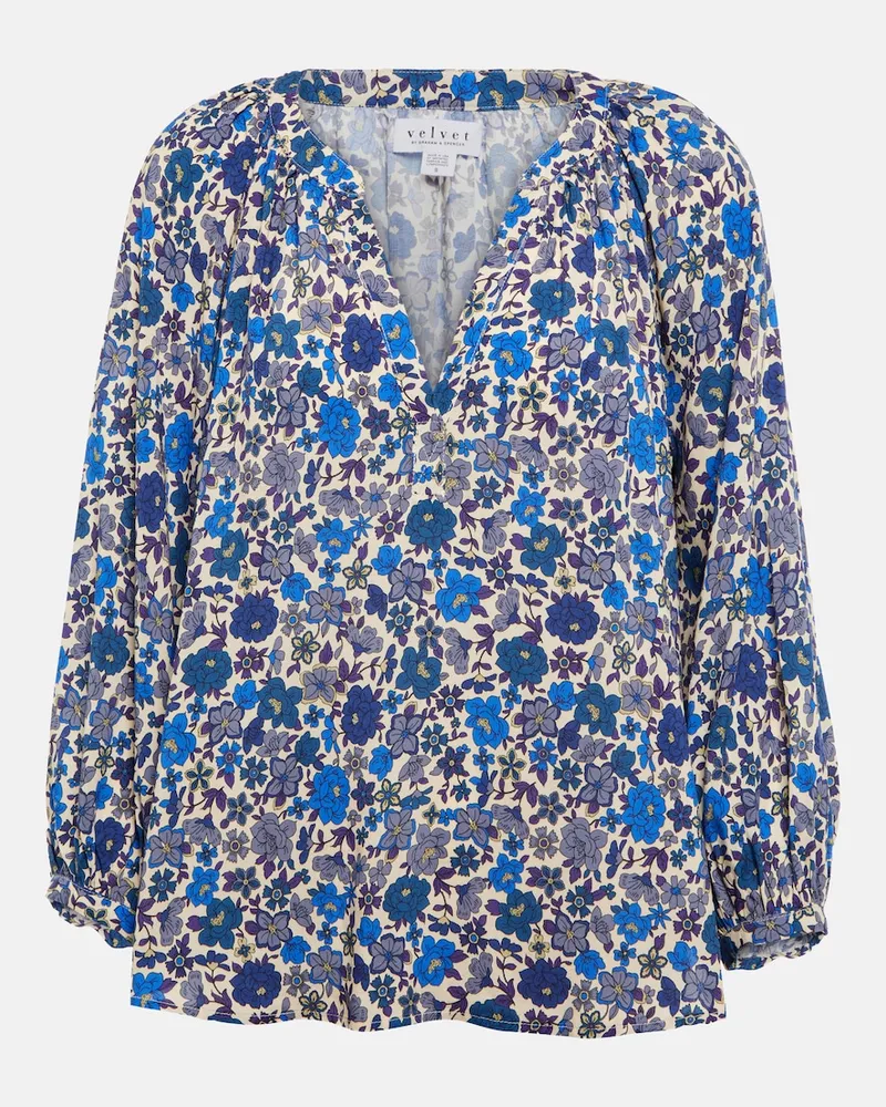 Velvet Blusa Briana con stampa Blu