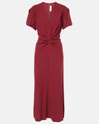 Victoria Beckham Abito midi in misto lana Rosso