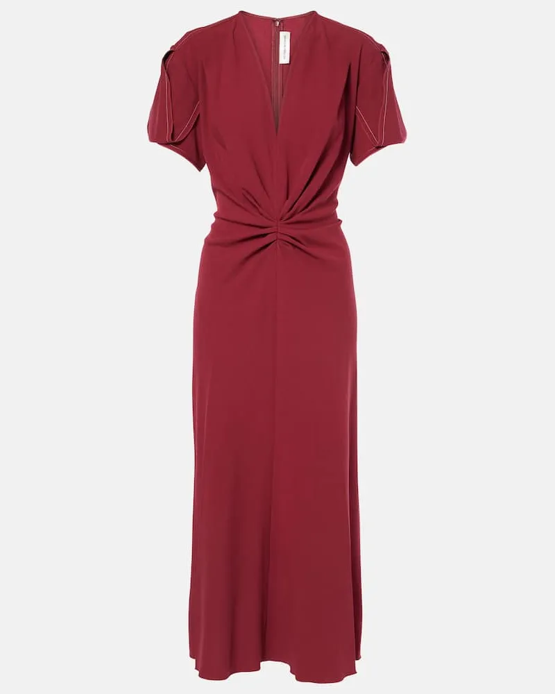 Victoria Beckham Abito midi in misto lana Rosso