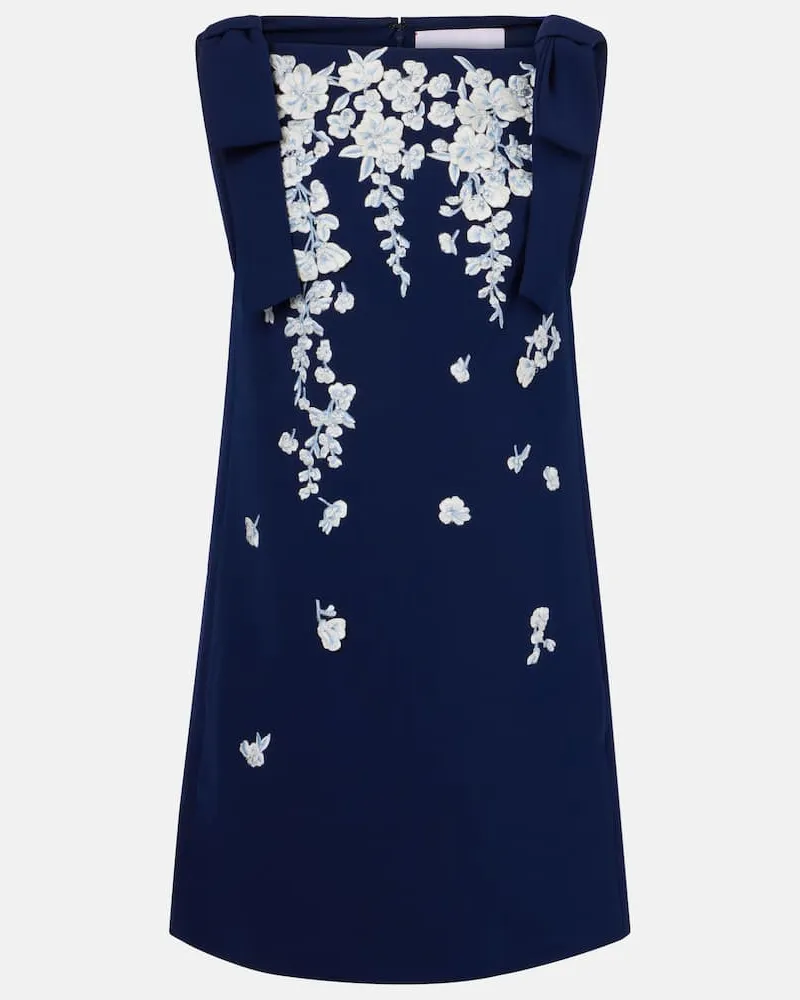 Carolina Herrera New York Abito a tubino con ricamo e fiocchi Blu