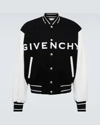 Givenchy Giacca varsity in misto lana e pelle Nero