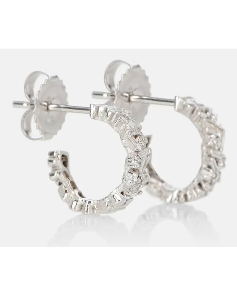 Suzanne Kalan Orecchini a cerchio Fireworks in oro bianco 18kt con diamanti Argento
