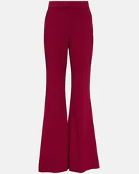 Elie Saab Pantaloni flared in crêpe a vita alta Rosso