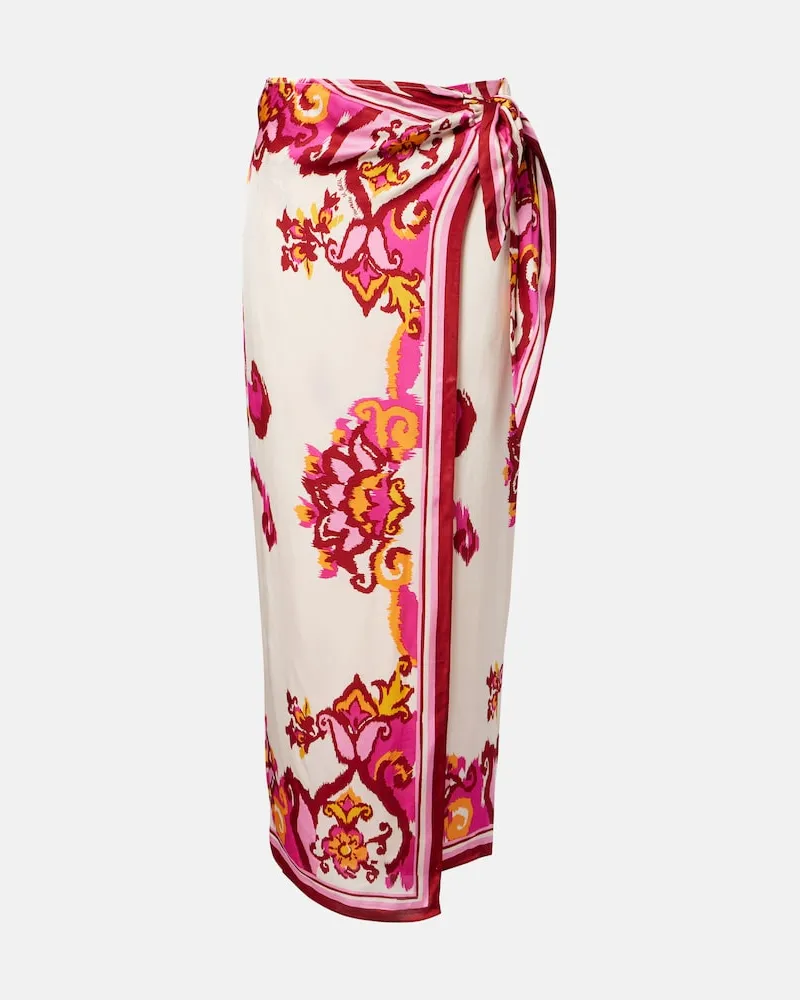 Poupette St Barth Gonna a portafoglio Dana con stampa Rosa