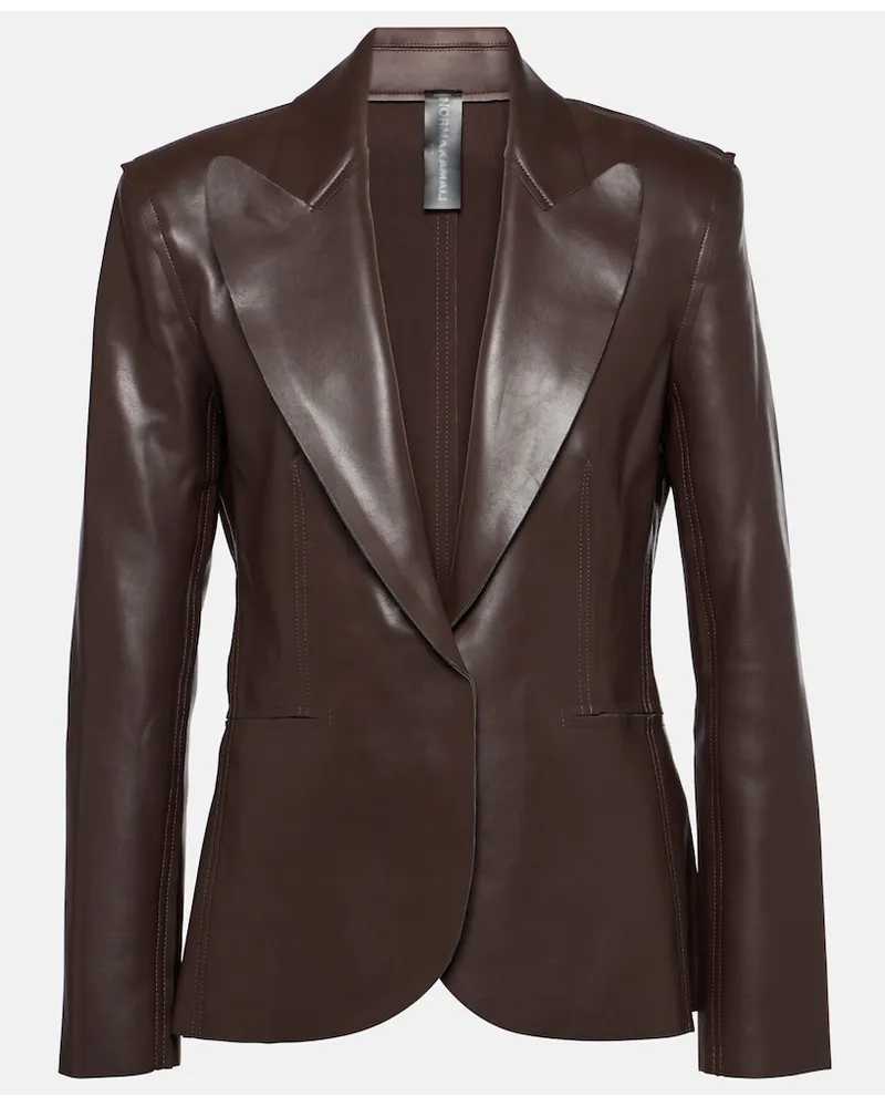 Norma Kamali Blazer in similpelle Marrone