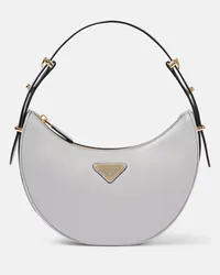 Prada Borsa a spalla Arqué Small in pelle Grigio