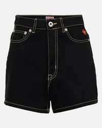 Kenzo Shorts di jeans a vita alta Nero