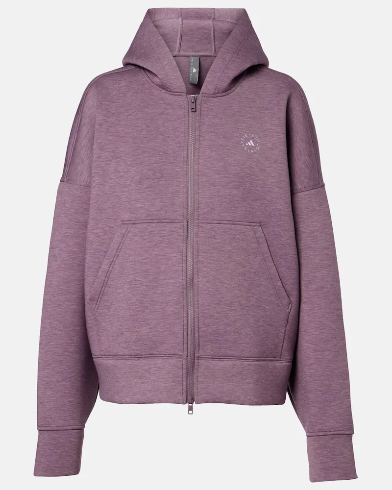 adidas Felpa con zip e logo Viola