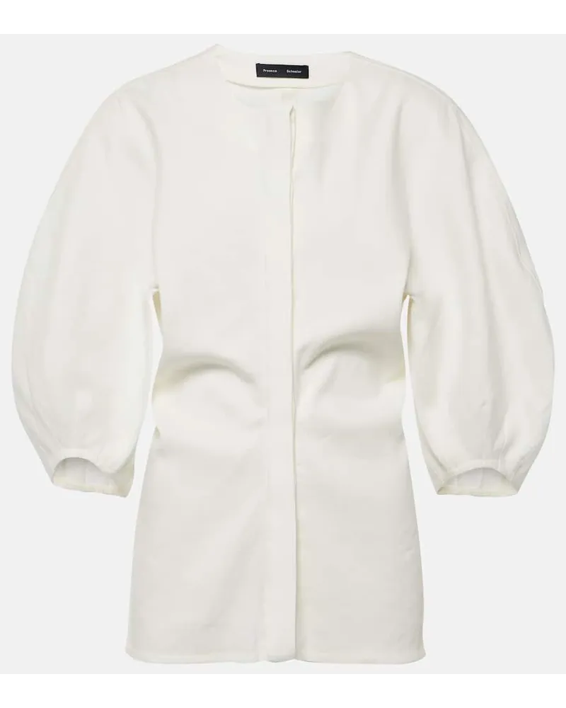 Proenza Schouler Top in misto lino Bianco