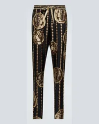 Dolce & Gabbana Pantaloni regular in seta con stampa Multicolore