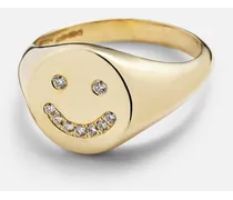 Anello Smiley in oro 14kt con diamanti