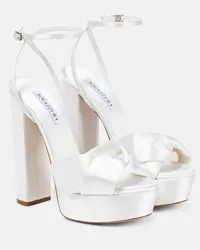 Aquazzura Sandali Olie 140 in raso con platform Bianco