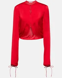 Acne Studios Top cropped in seta Rosso