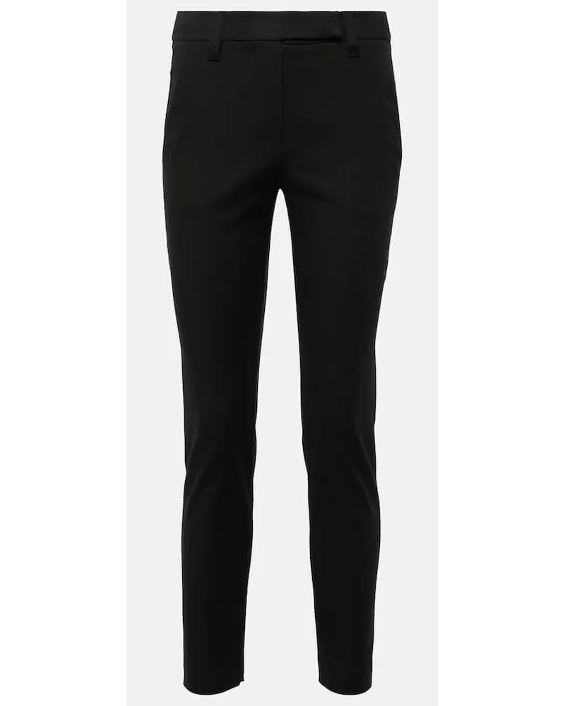 Brunello Cucinelli Pantaloni slim in misto cotone Nero