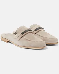 Brunello Cucinelli Slippers in suede Beige