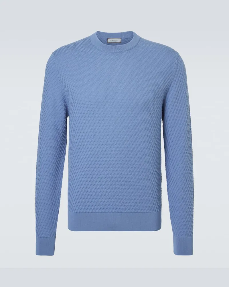 Canali Pullover in cotone e seta Blu