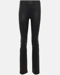 Stouls Pantaloni cropped in pelle Nero