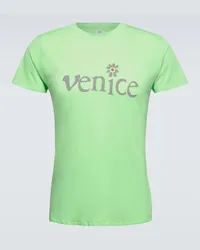 ERL T-shirt in cotone con stampa Verde