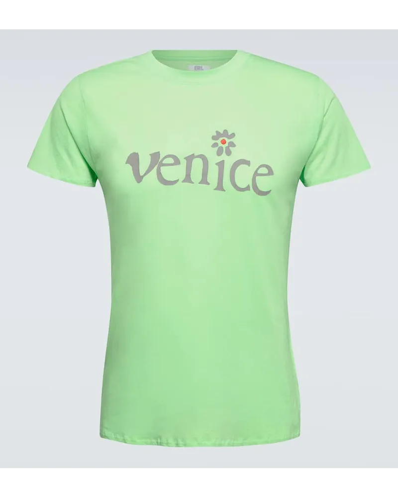 ERL T-shirt in cotone con stampa Verde