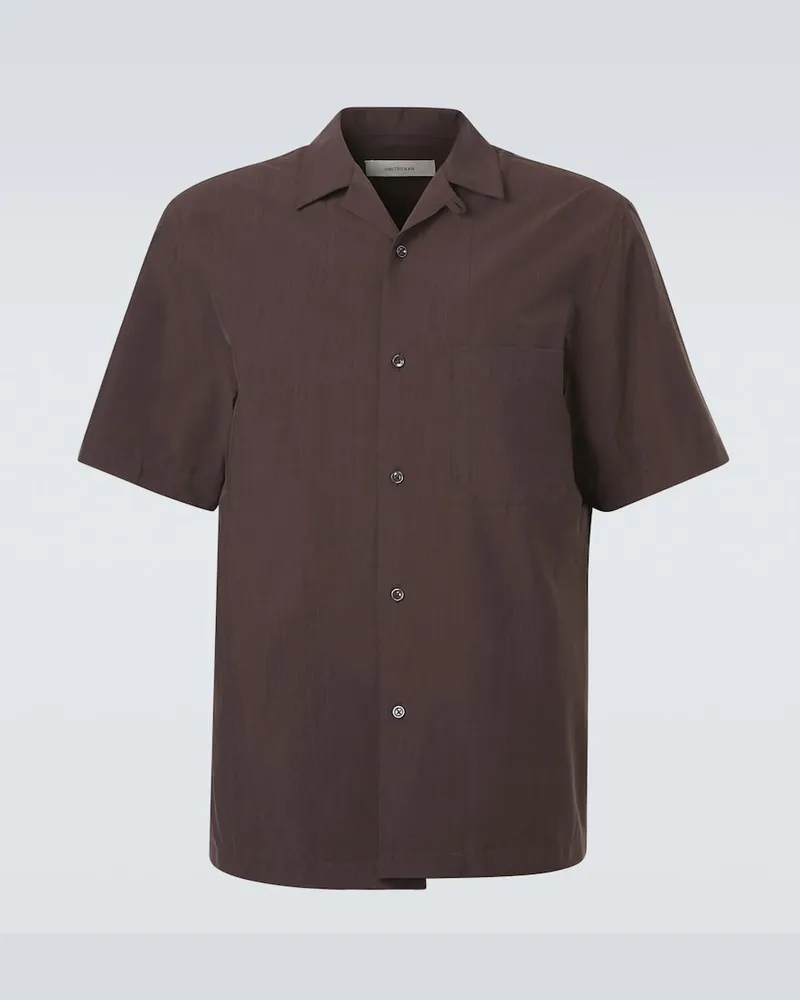 Umit Benan Camicia bowling Havana in misto seta Marrone
