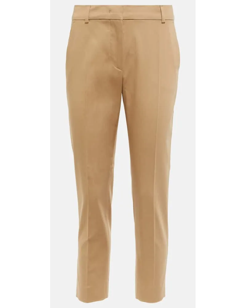 Max Mara Pantaloni slim Lince in cotone Marrone