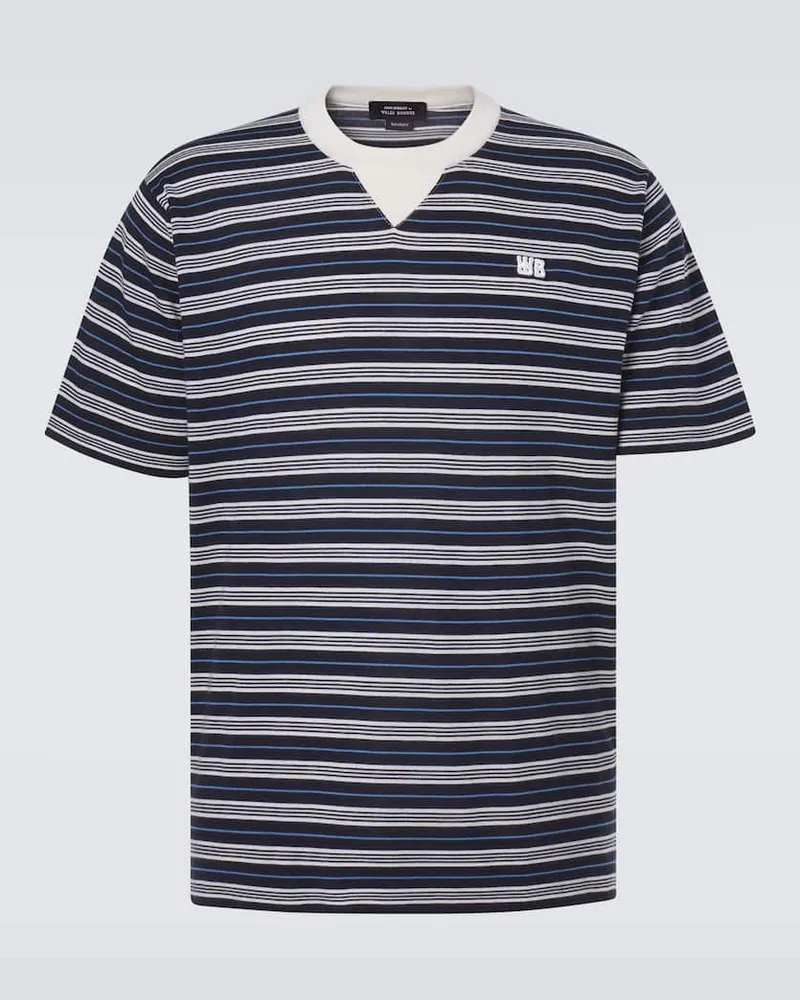 Wales Bonner T-shirt Song in lana e cotone a righe Blu