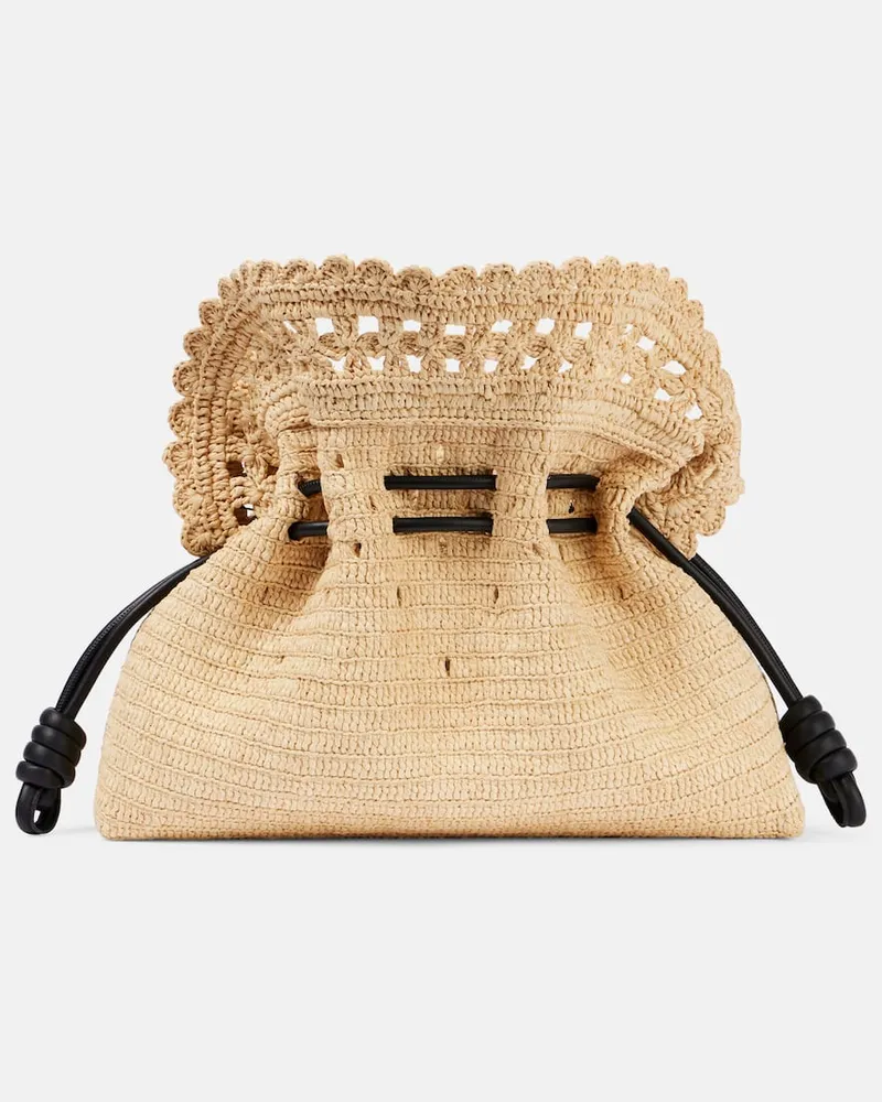 Loewe Clutch Flamenco Medium in rafia Neutro