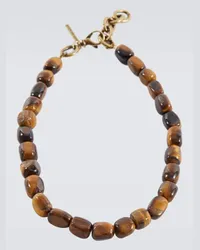 Dries van Noten Collana Tiger Eye Marrone