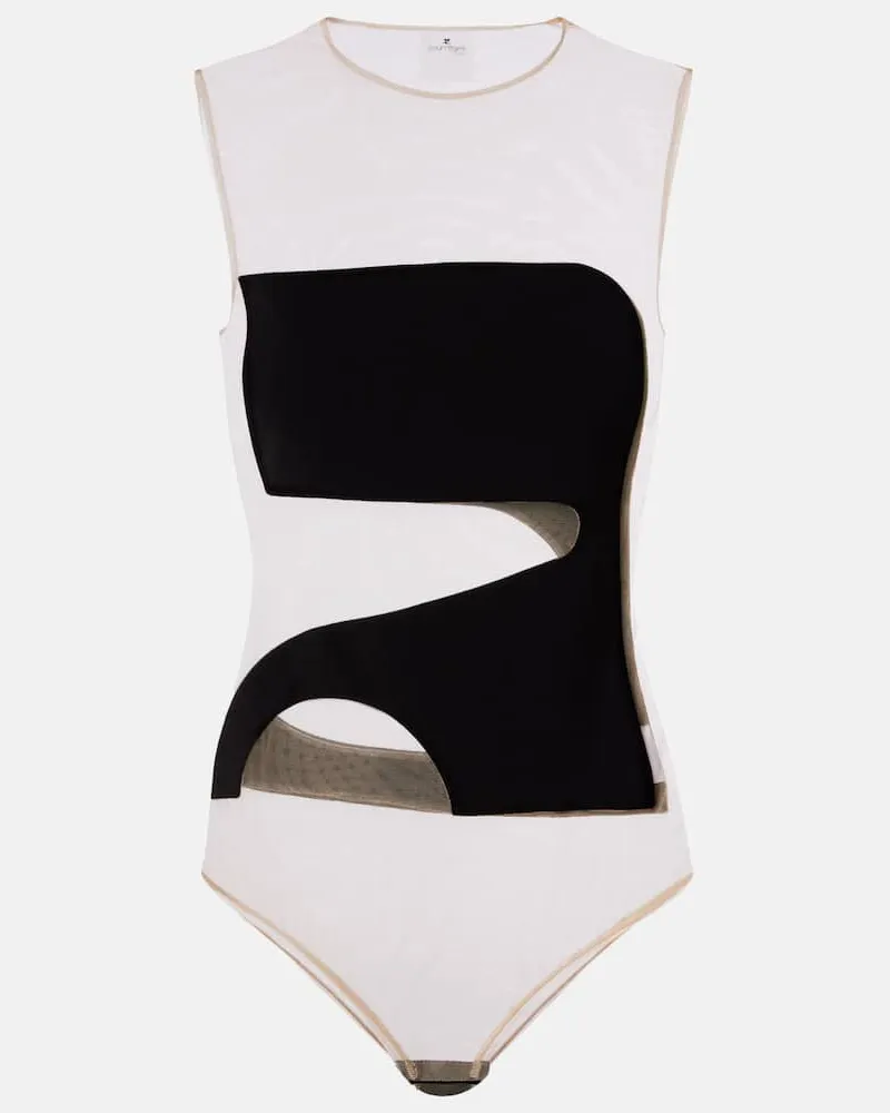 Courrèges CourrÃ¨ges Body in raso e tulle Nero