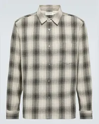 Frame Denim Camicia Baja in tartan di cotone Beige