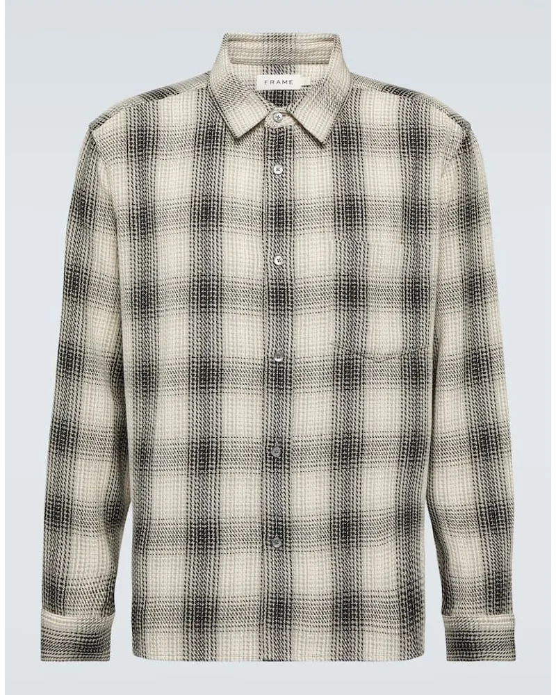 Frame Denim Camicia Baja in tartan di cotone Beige