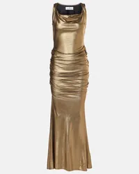 Vivienne Westwood Abito lungo Liz in jersey Oro