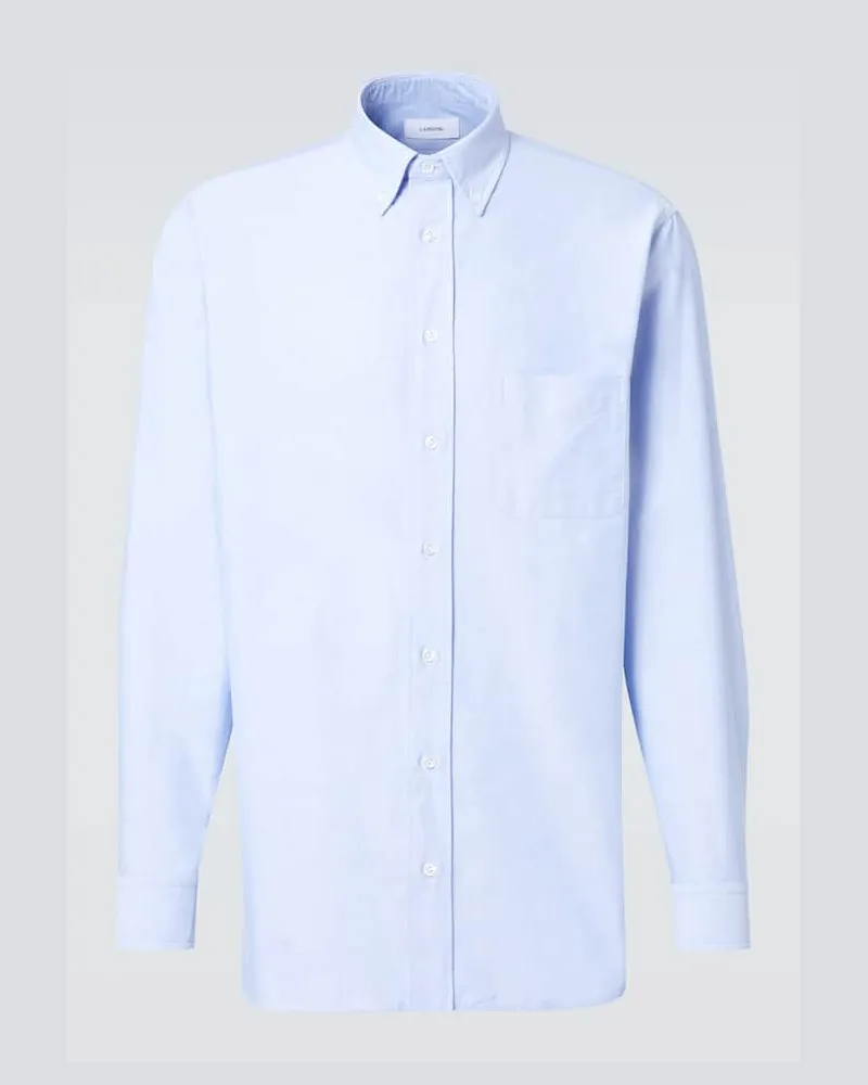 LARDINI Camicia in popeline di cotone Blu