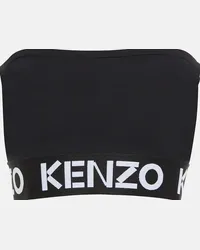 Kenzo Top cropped con logo Nero