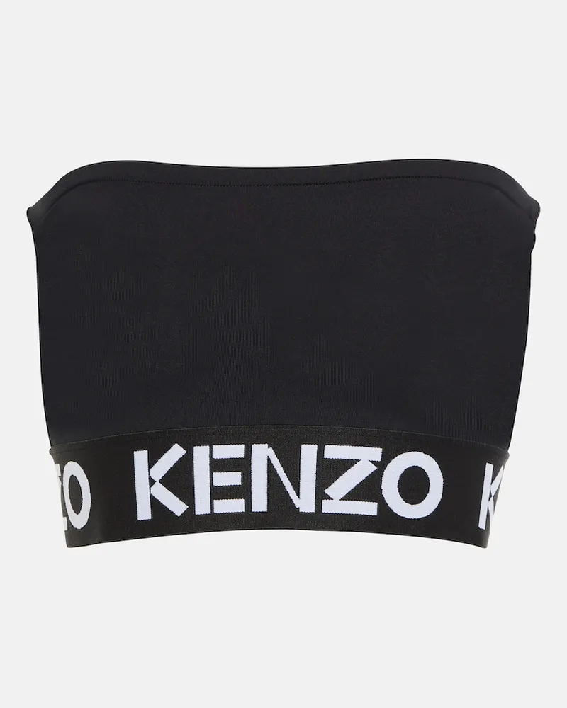 Kenzo Top cropped con logo Nero