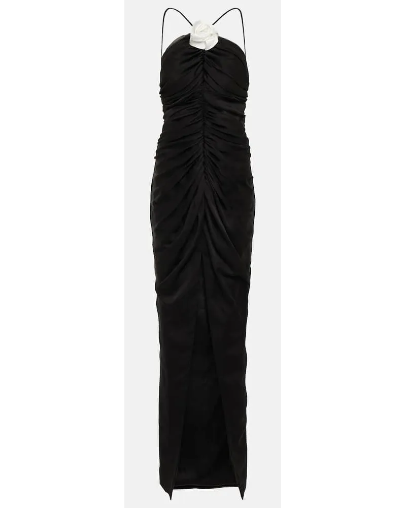 RASARIO Abito lungo in chiffon con applicazioni Nero