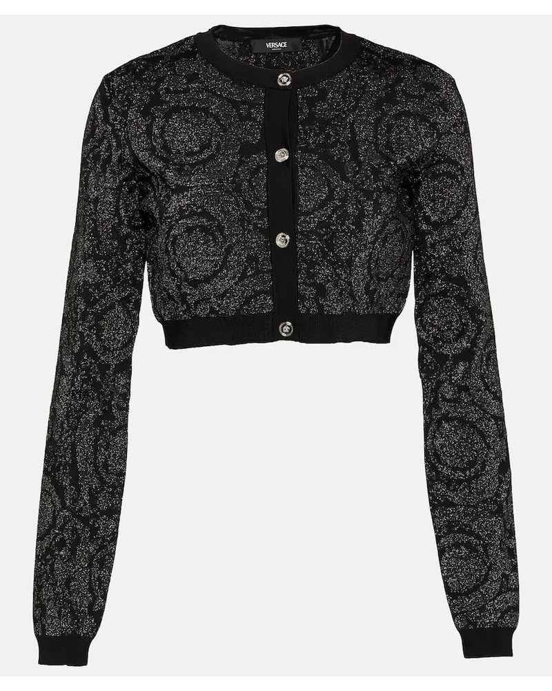 Versace Cardigan cropped Barocco Nero