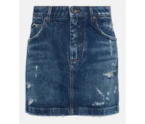 Minigonna di jeans distressed