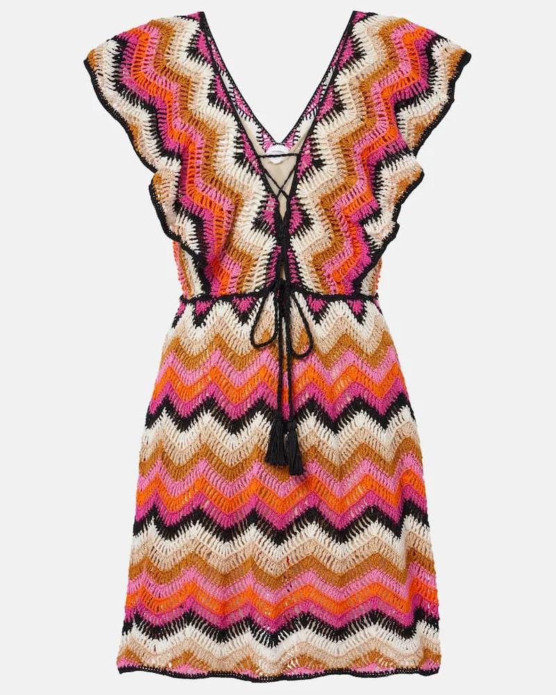 Anna Kosturova Abito corto Melissa in crochet di cotone Multicolore