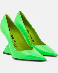 ATTICO Pumps Cheope in vernice con zeppa Verde