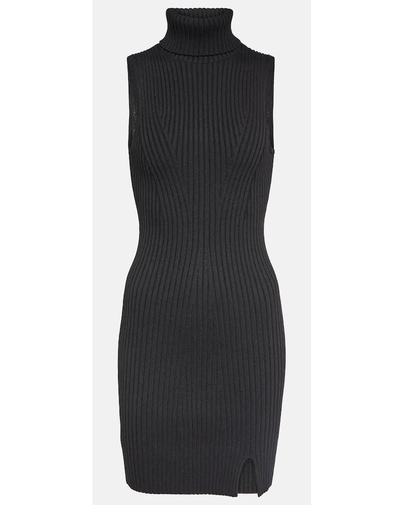 STAUD Miniabito Callum in maglia a coste Nero