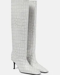 Acne Studios Stivali in pelle stampata Bianco