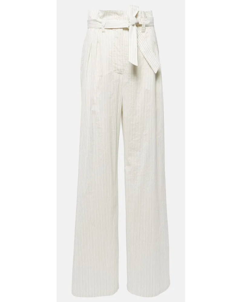 Max Mara Pantaloni a palazzo Xero a righe Bianco